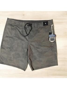 Roundtree & Yorke Board Shorts Men's Size 36 Gray Aqua Drawstring Swimsuit NWT